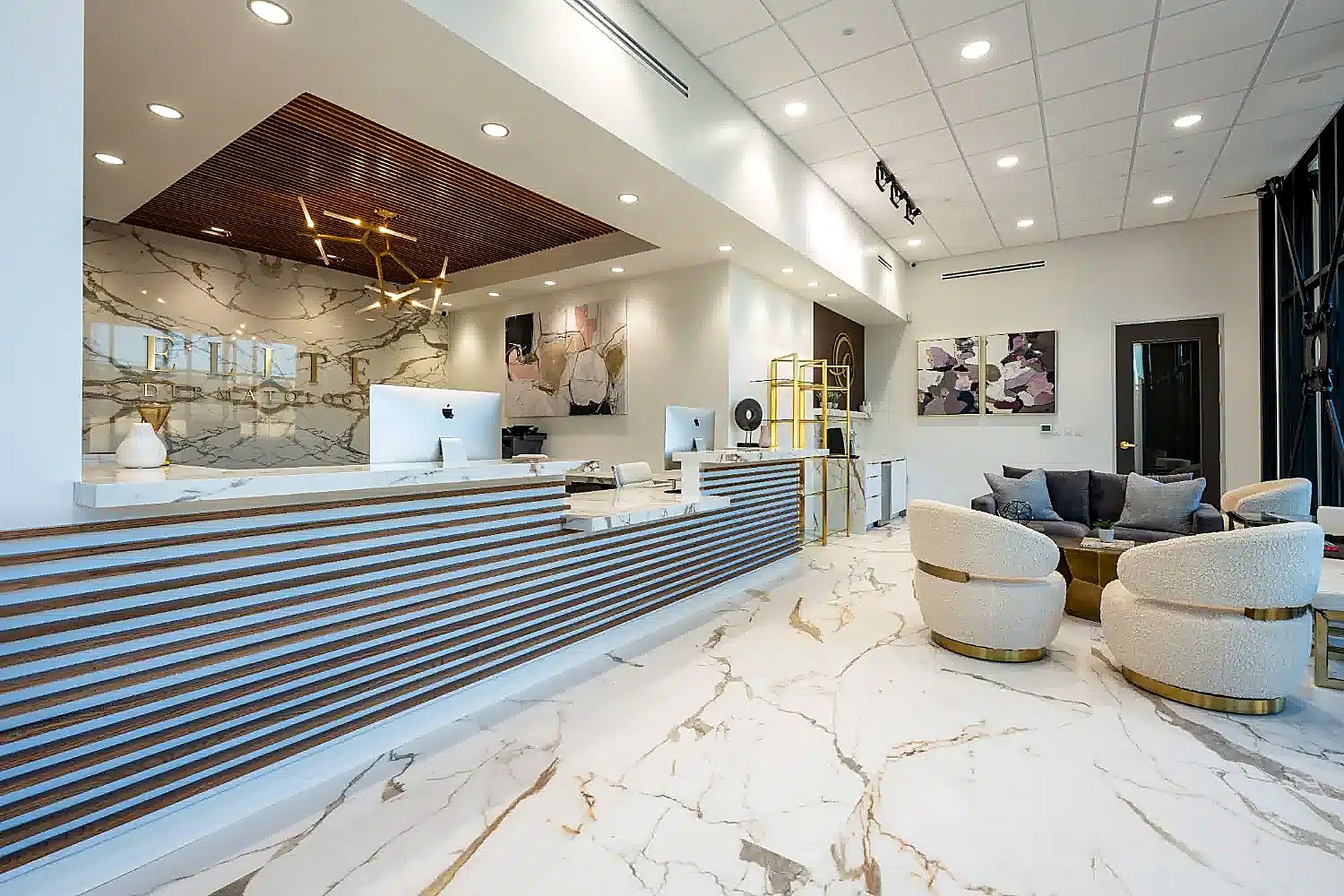 The Elite Dermatology lobby in Fulshear, Texas